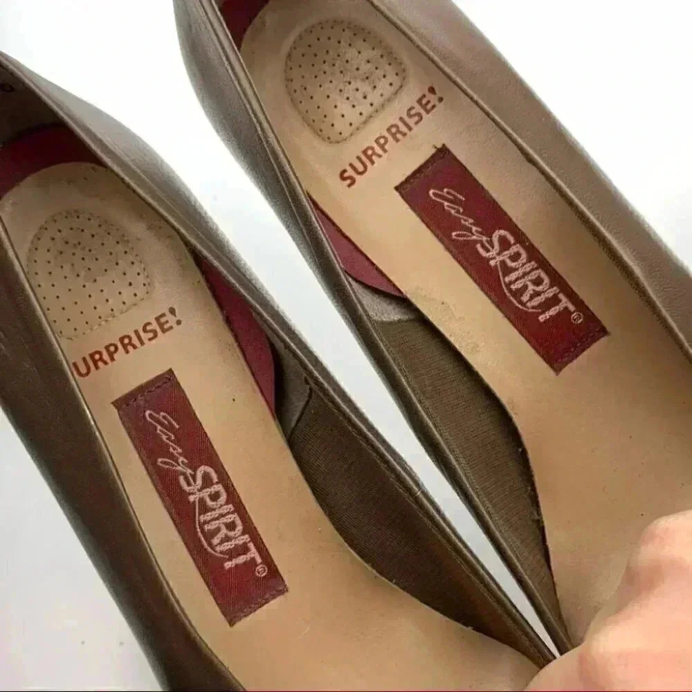 Easy spirit womens heels size 11 taupe vintage 80s career